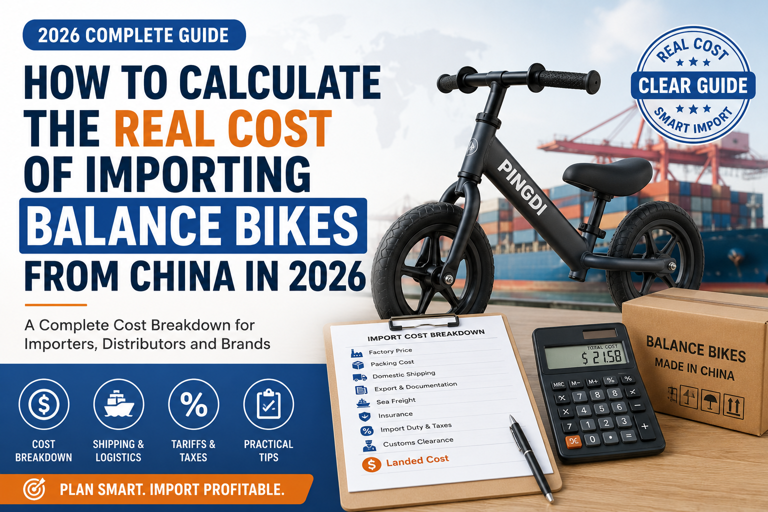 How to Calculate the Real Cost of Importing Balance Bikes from China in 2026 (Complete Guide)