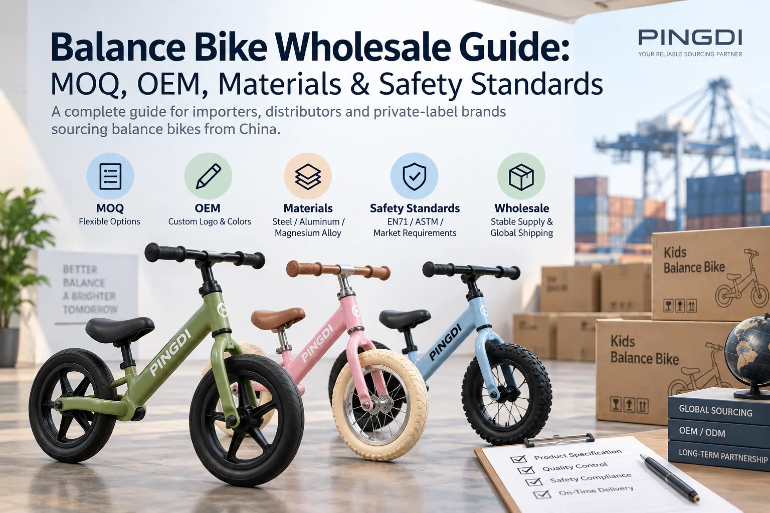 Balance Bike Wholesale Guide: MOQ, OEM, Materials & Safety Standards