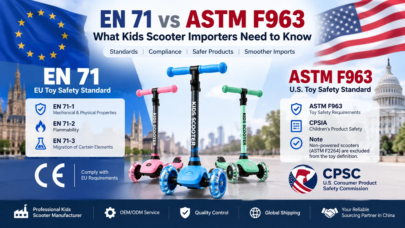 EN 71 vs ASTM F963: What Kids Scooter Importers Need to Know