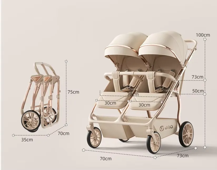 Side-by-Side Twin Baby Stroller with Independent Seats - Image 7