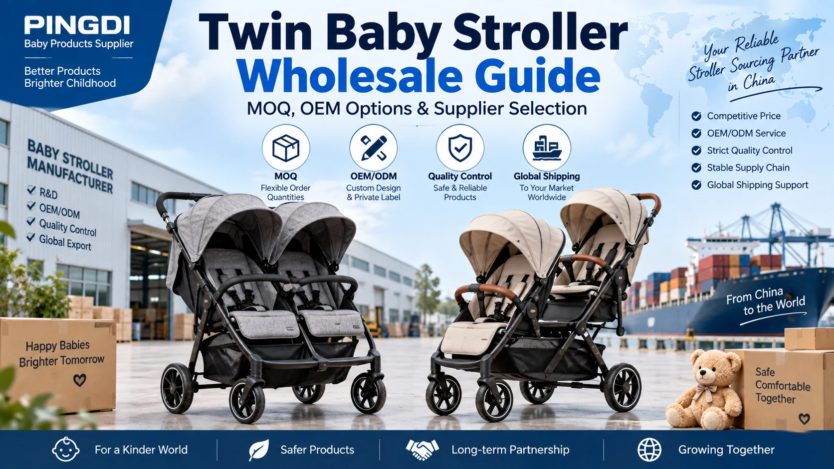 Twin Baby Stroller Wholesale Guide: MOQ, OEM Options & Supplier Selection