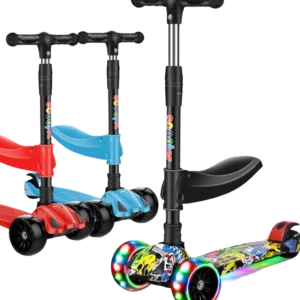 2 in 1 Kids Scooter with Seat Wholesale | 3 Wheel LED Toddler Scooter