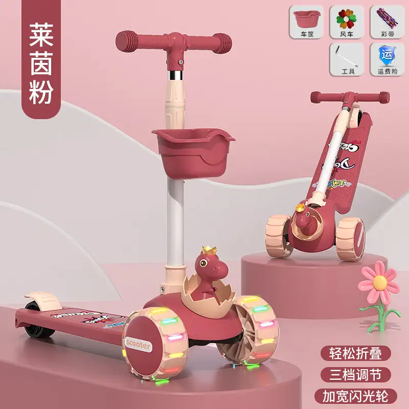 3 Wheel Kids Scooter with Seat and Basket | OEM & Wholesale - Image 2