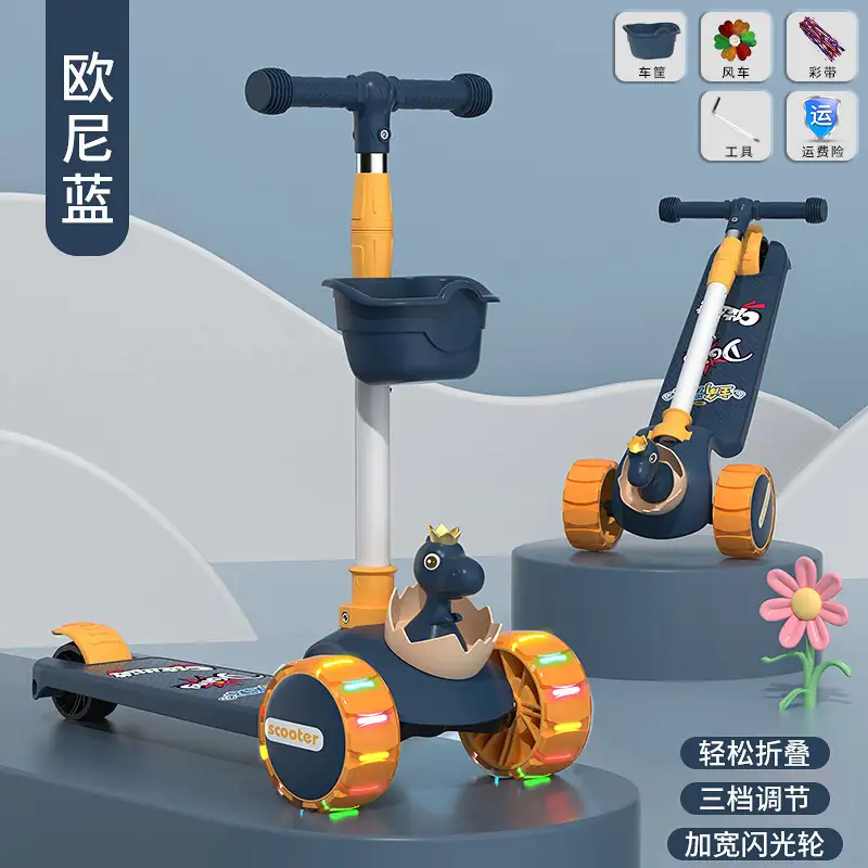 3 Wheel Kids Scooter with Seat and Basket | OEM & Wholesale - Image 3