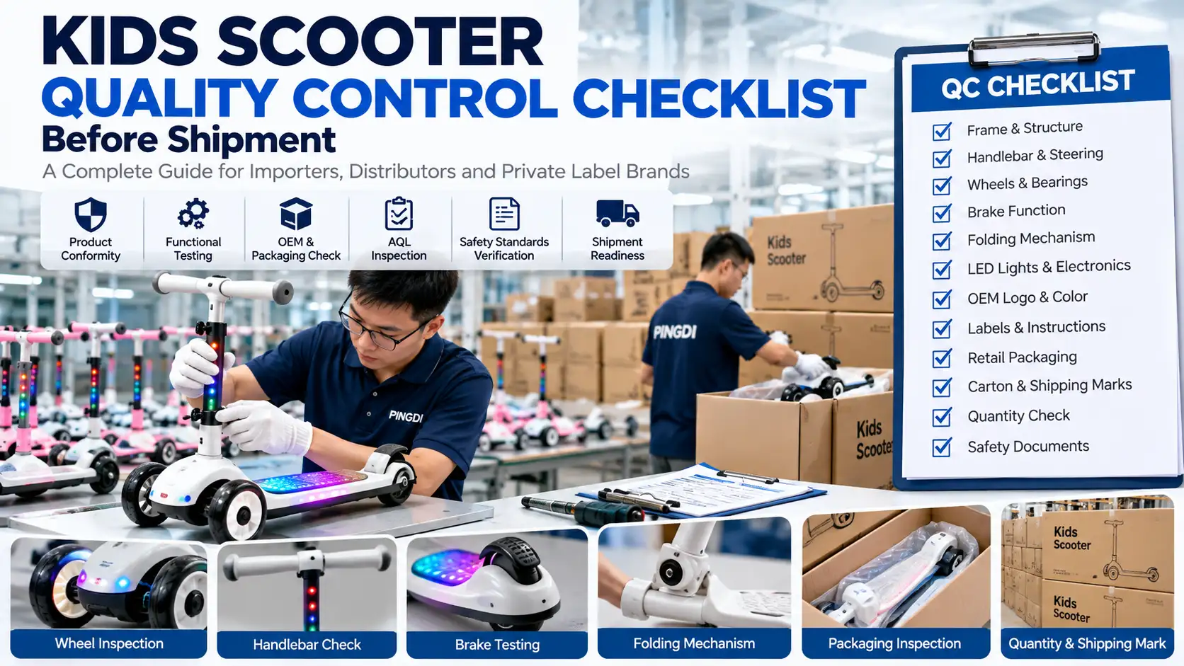 Kids Scooter Quality Control Checklist Before Shipment: A Guide for Importers